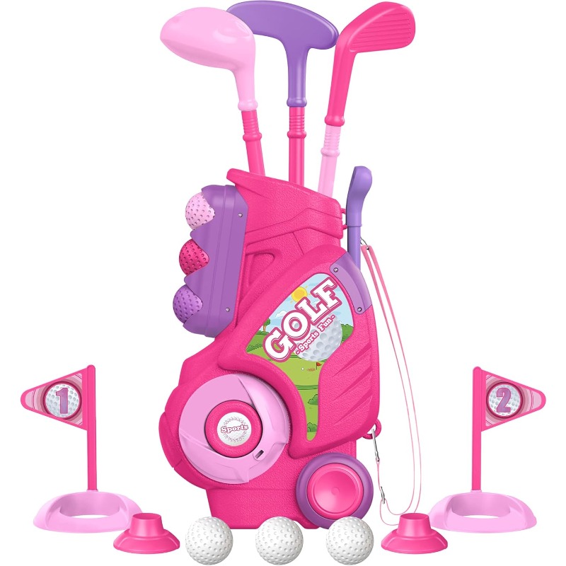 Kids Indoor Outdoor Cart - Zestaw klubów golfowych dla maluchów Wózek