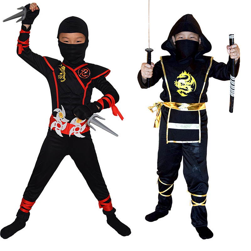 Kids Outdoor Ninja Warrior Course - Chłopięcy kostium Ninja Deluxe dla dzieci