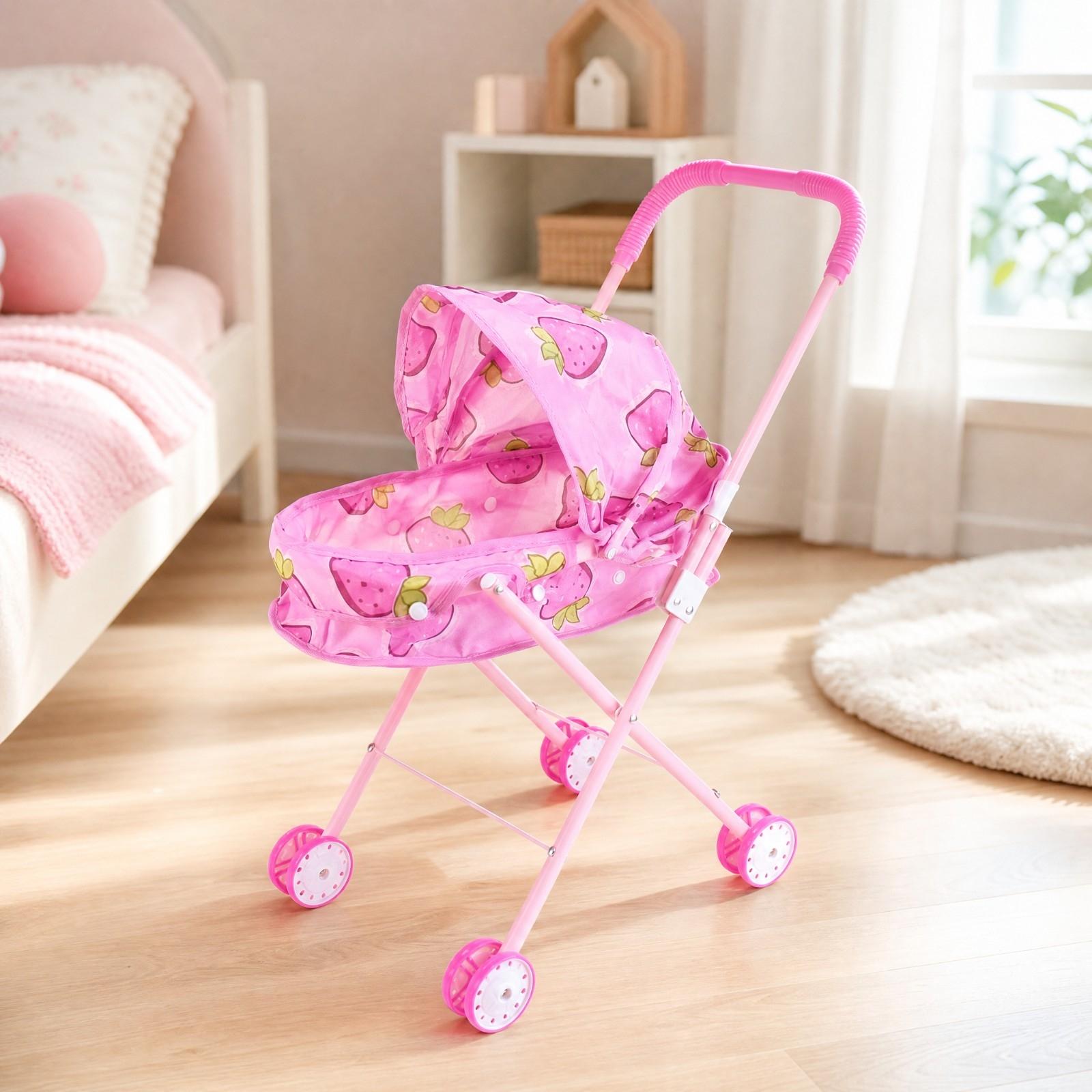 Kids Indoor Outdoor Cart - Składany wózek dla lalek z daszkiem