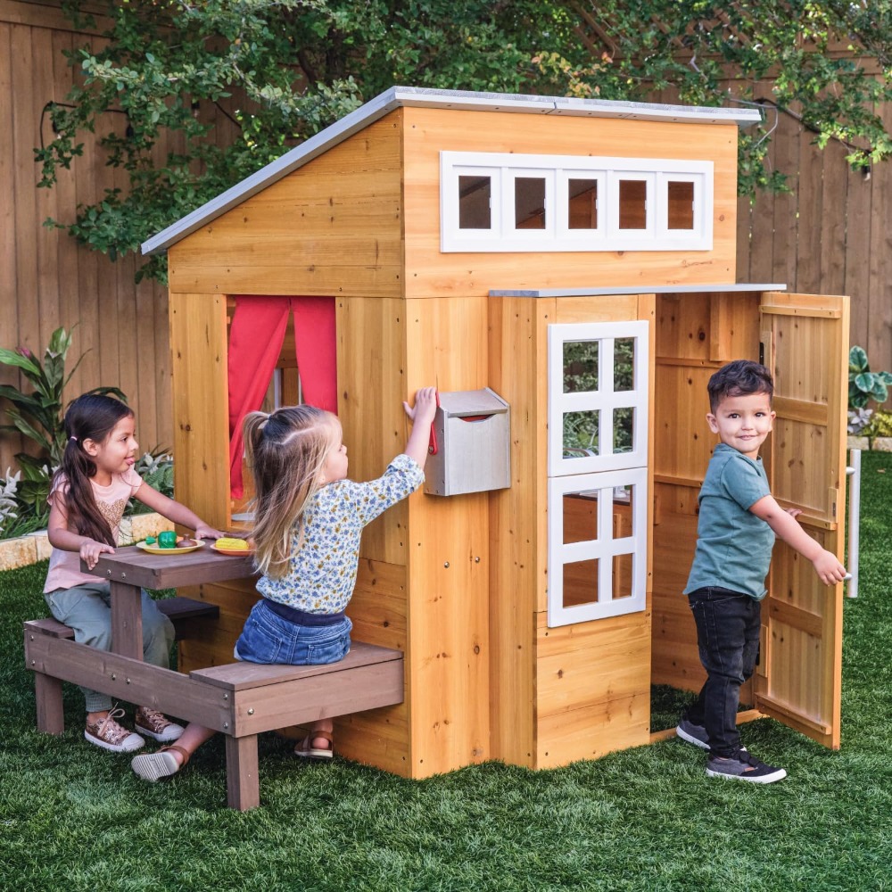 Nowoczesny drewniany domek do  – Kids Outdoor Grill Set recenzja i cena