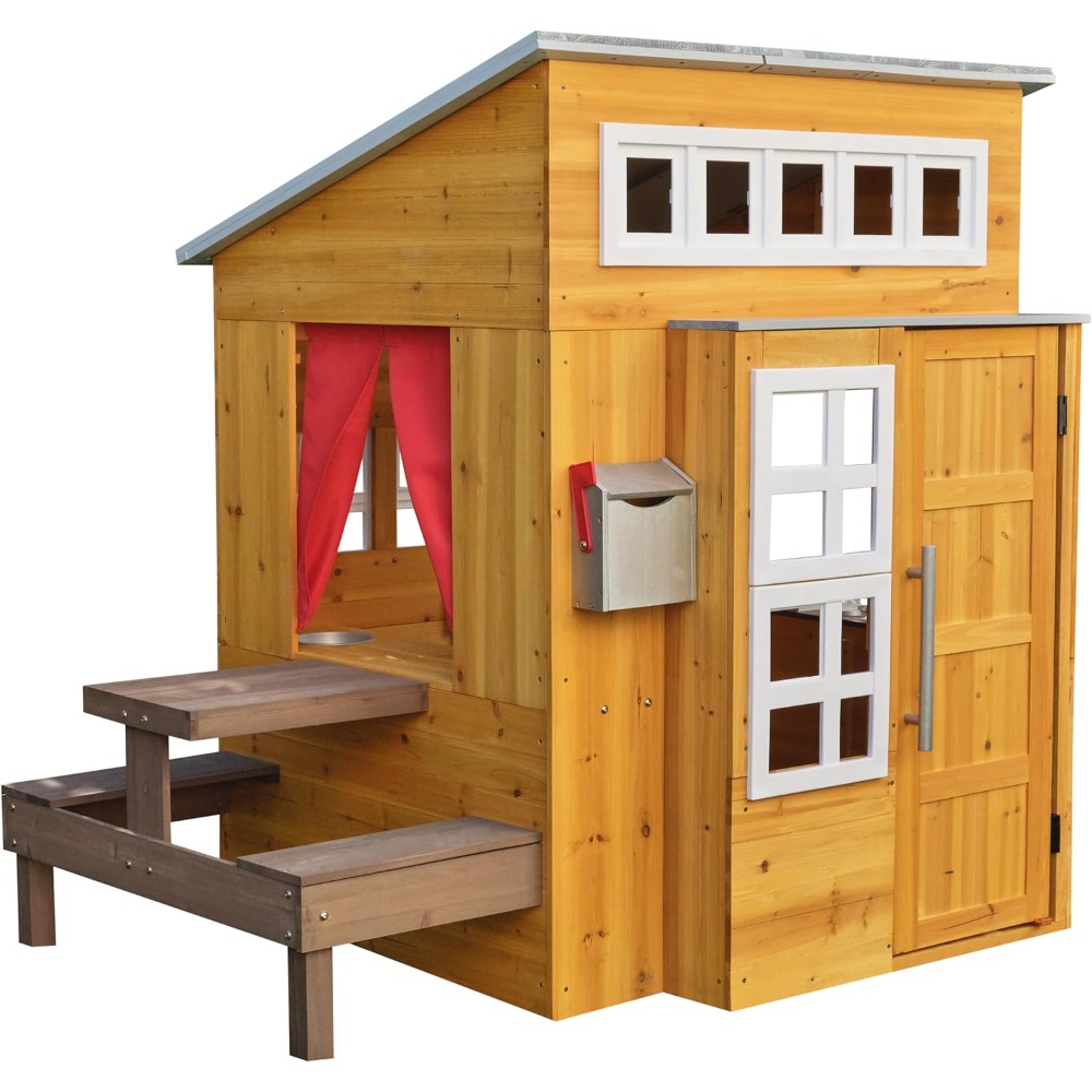 Nowoczesny drewniany domek do  – Kids Outdoor Grill Set recenzja i cena