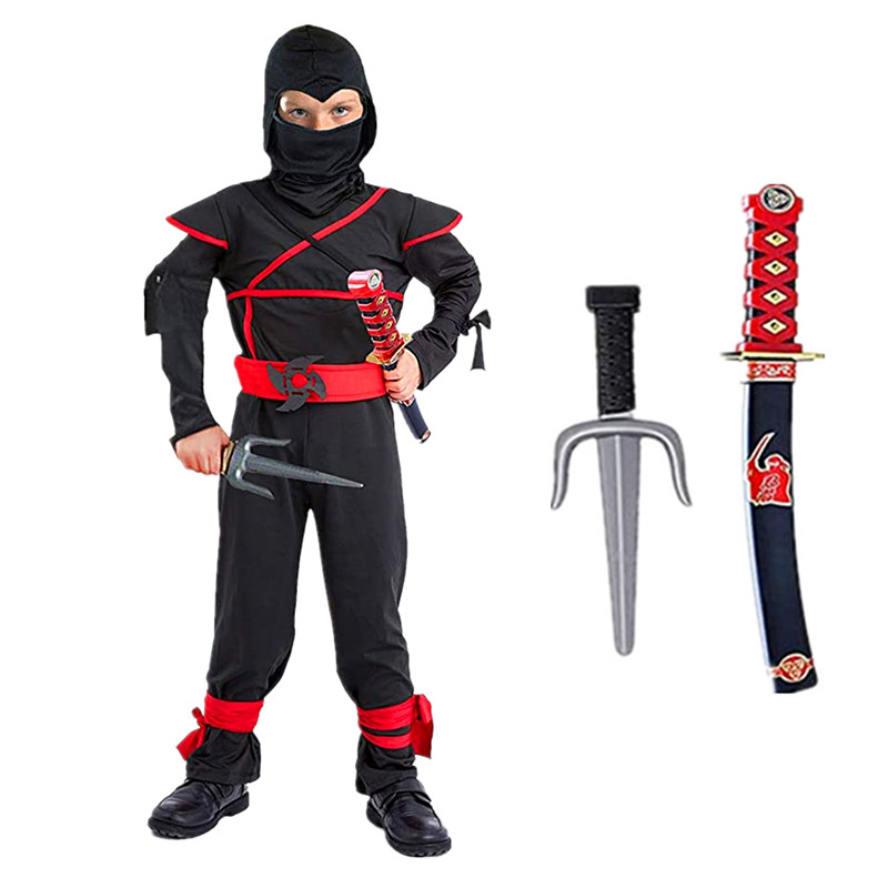 Czarny kostium ninja chłopiec  – Kids Outdoor Ninja Warrior Course recenzja i cena