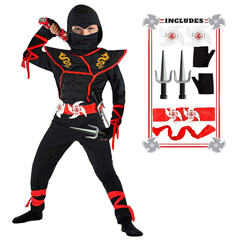Czarny kostium ninja chłopiec  – Kids Outdoor Ninja Warrior Course recenzja i cena