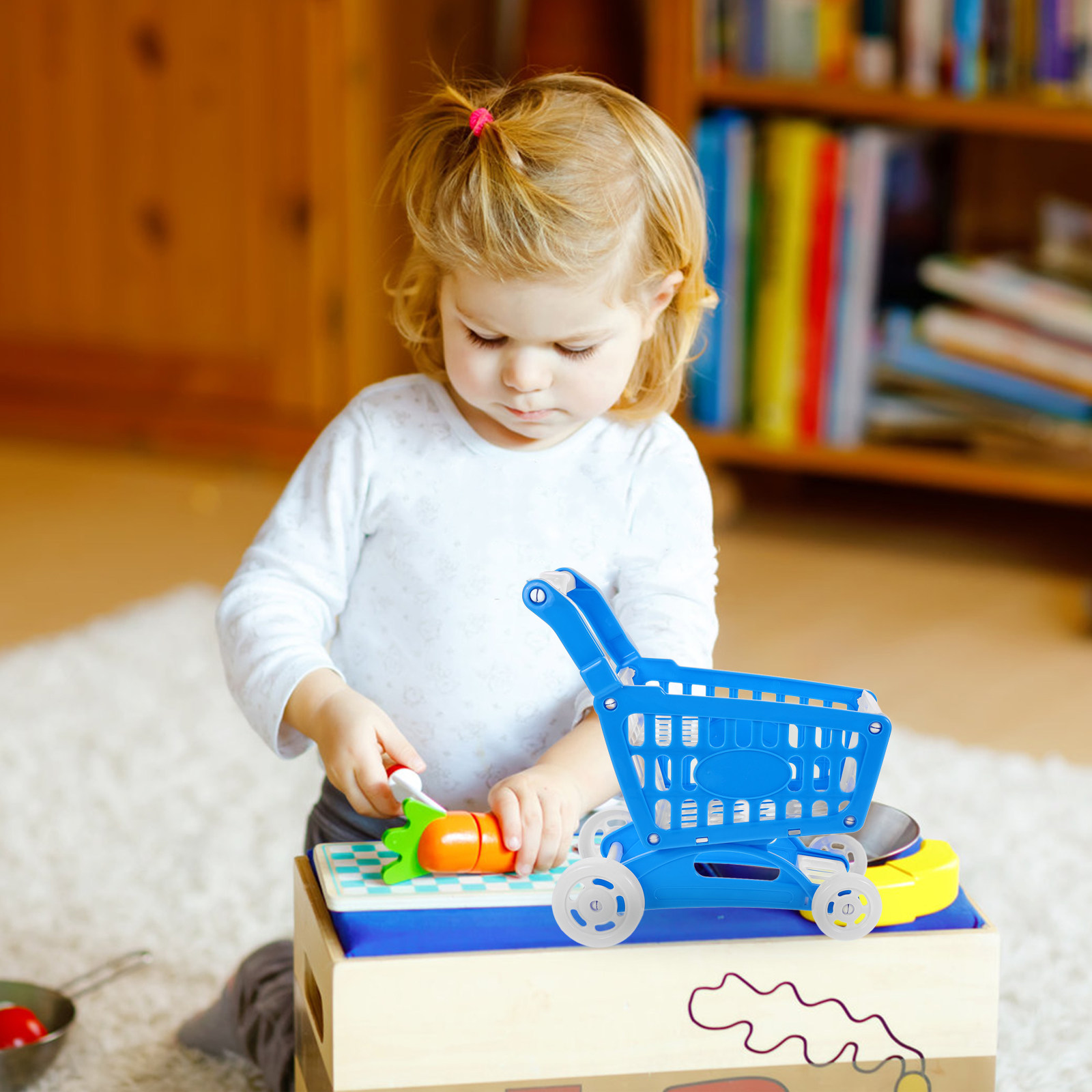 Mini niebieski wózek na zakupy – Kids Indoor Outdoor Cart recenzja i cena